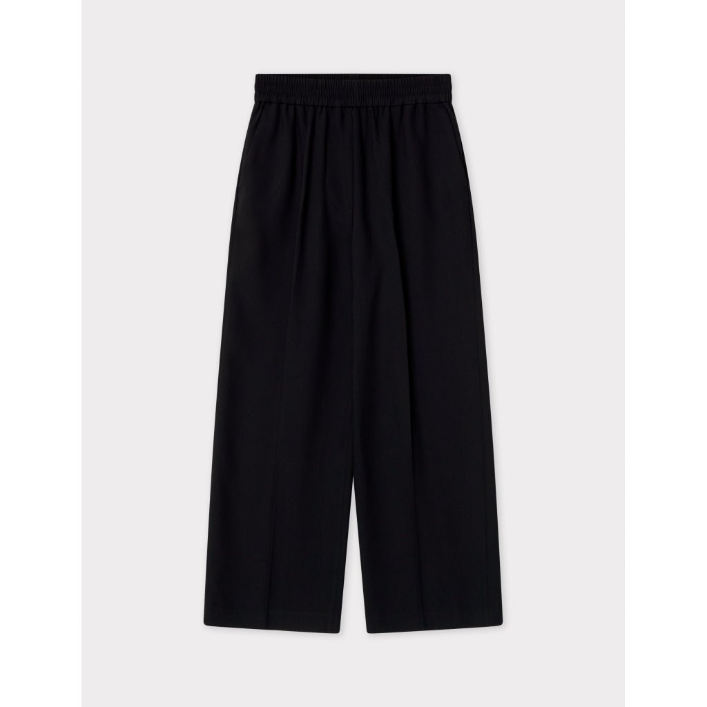 Jonah Classic Gaberdine Black Cropped Trousers