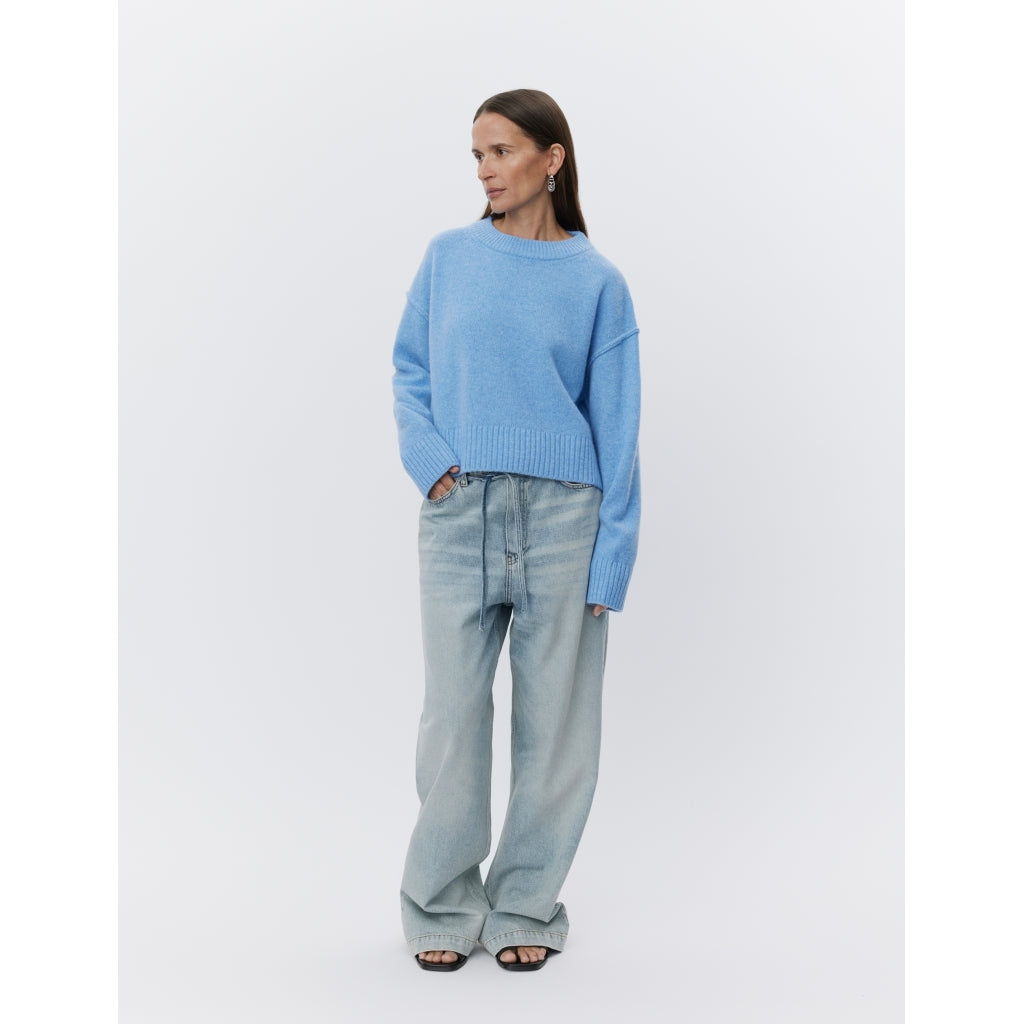 Ulrikke Blue Melange Wool Sweater.