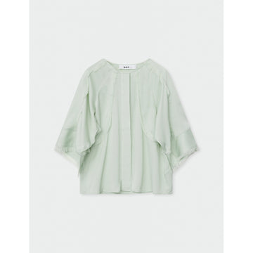 Zelie Green Lily Fringe Crepe Shirt