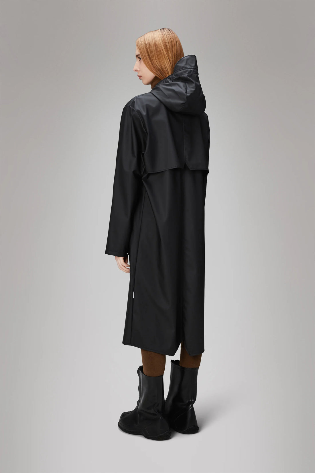 Black Longer Raincoat