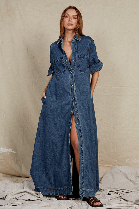 Opera Denim Maxi Dress