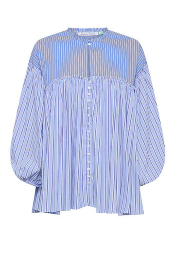 Romantic Blue Stripe Blouse