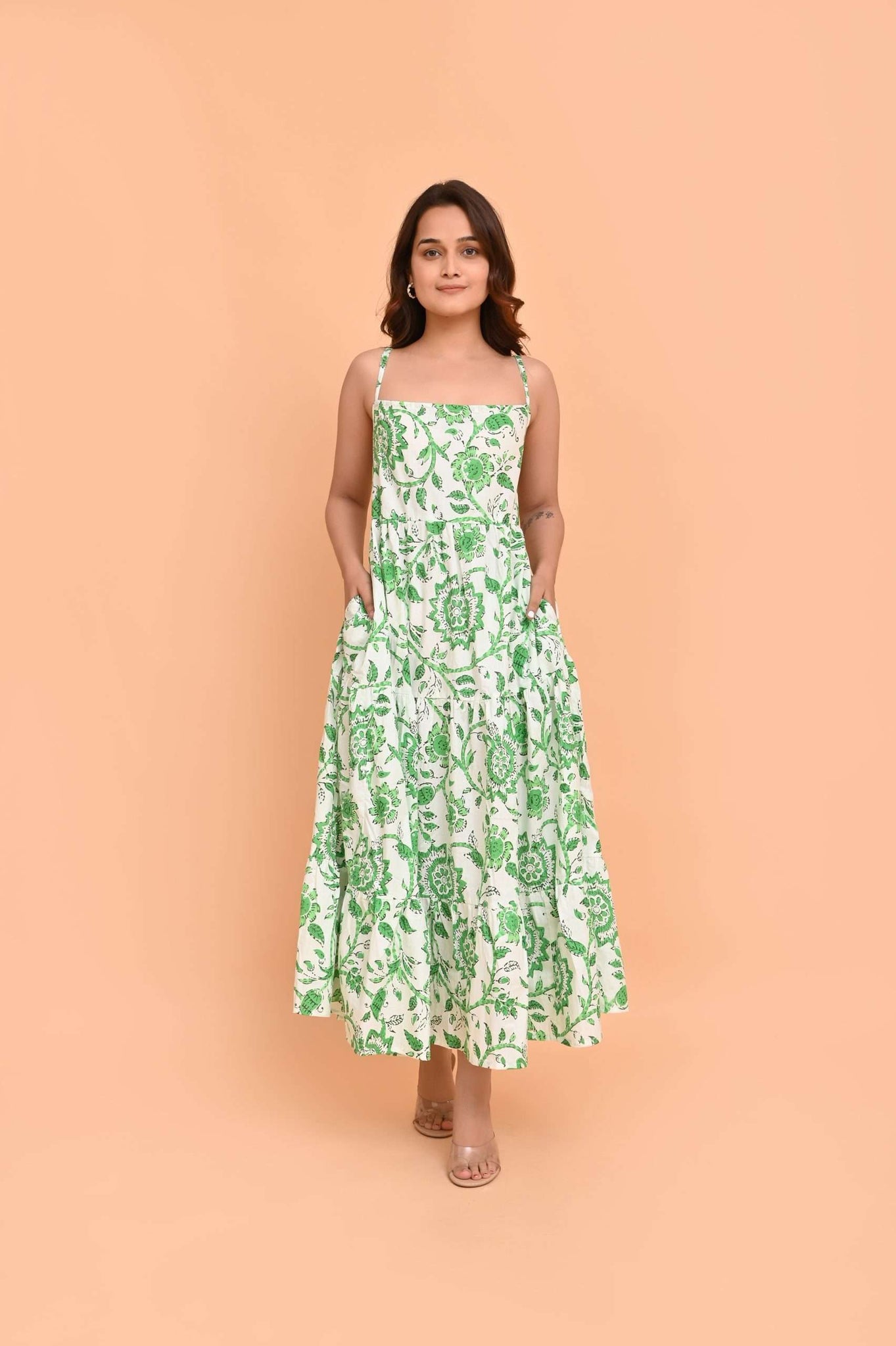 Kitty Strap Dress Runa Green