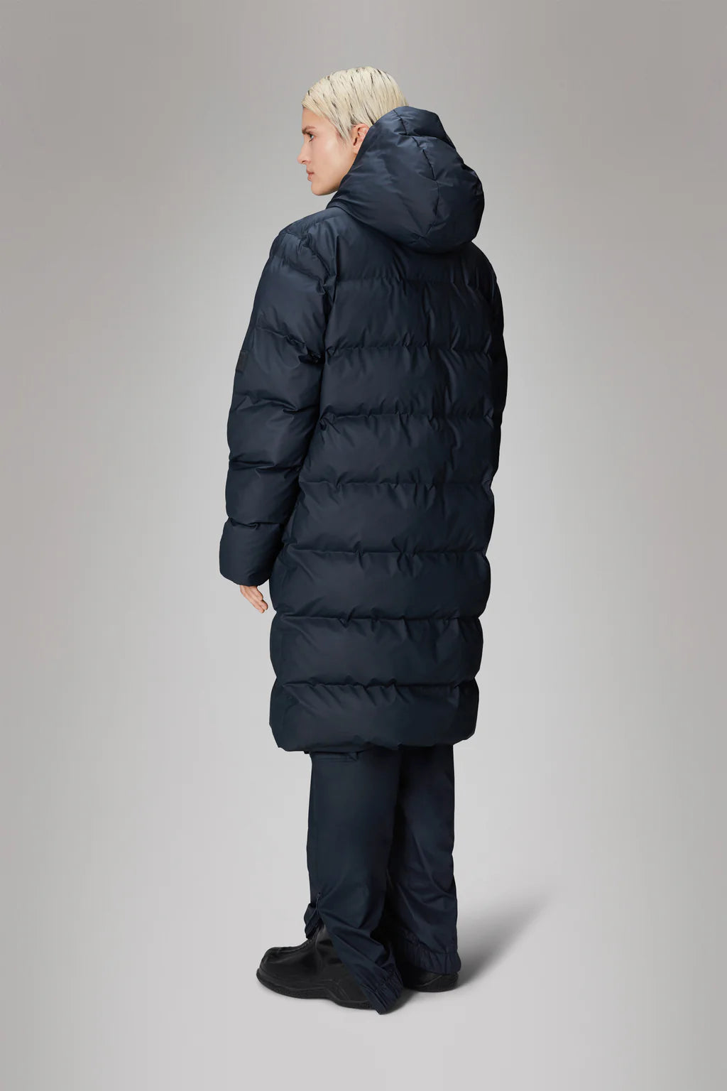 Alta Navy Blue Long Waterproof Puffer Coat