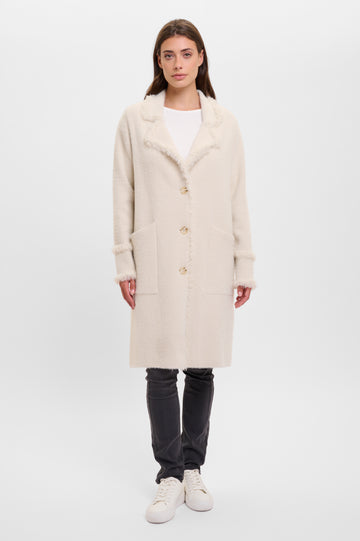 Catena Fringed Coat in Birch