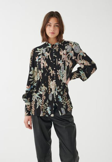 Alaimadea Mimosa Black EV-Shirt with pleats