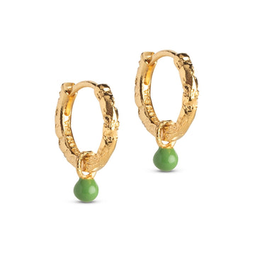 Belle 'Dusty Green' 18k Gold-plated Hoops