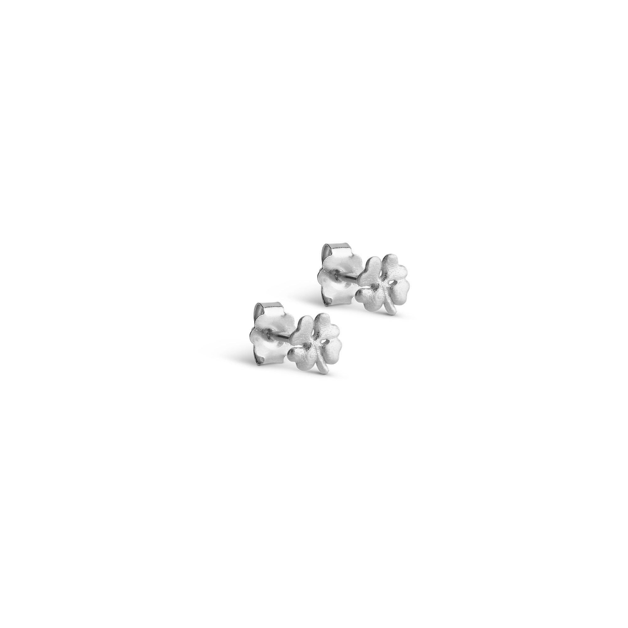 Organic Silver Clover Mini Stud Earring