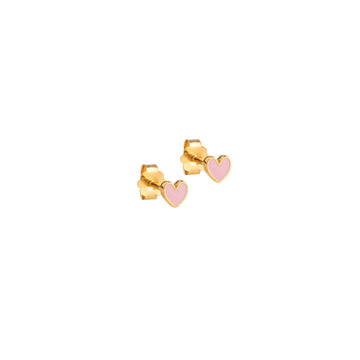 Amore Pink Heart Stud Earring