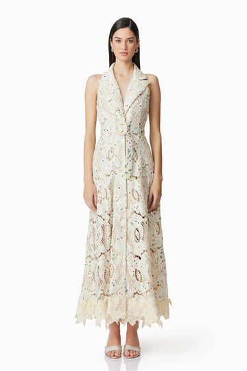 Kyla Floral Maxi Dress in White