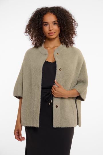 Isra Cape Jacket in Dusty Khaki