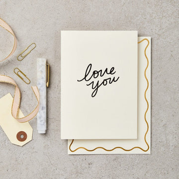 Handwritten Love You Card