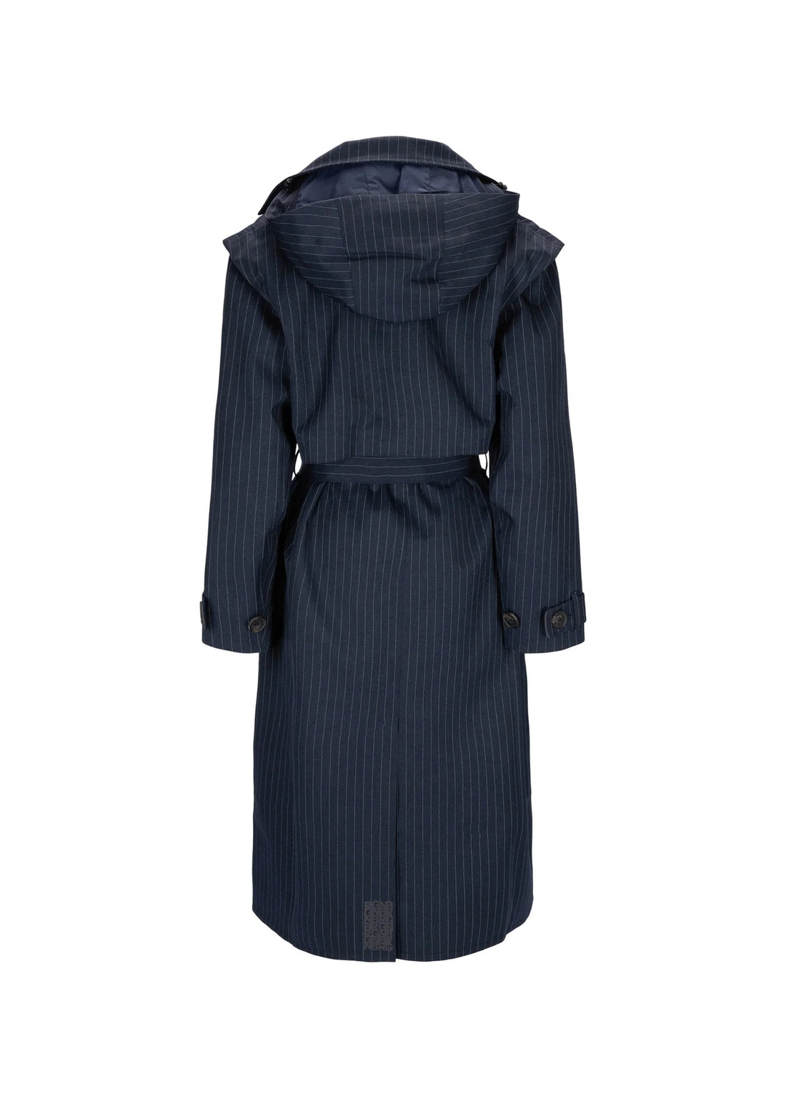 Regndrape Dark Navy Pinstripe Waterproof Trench Coat