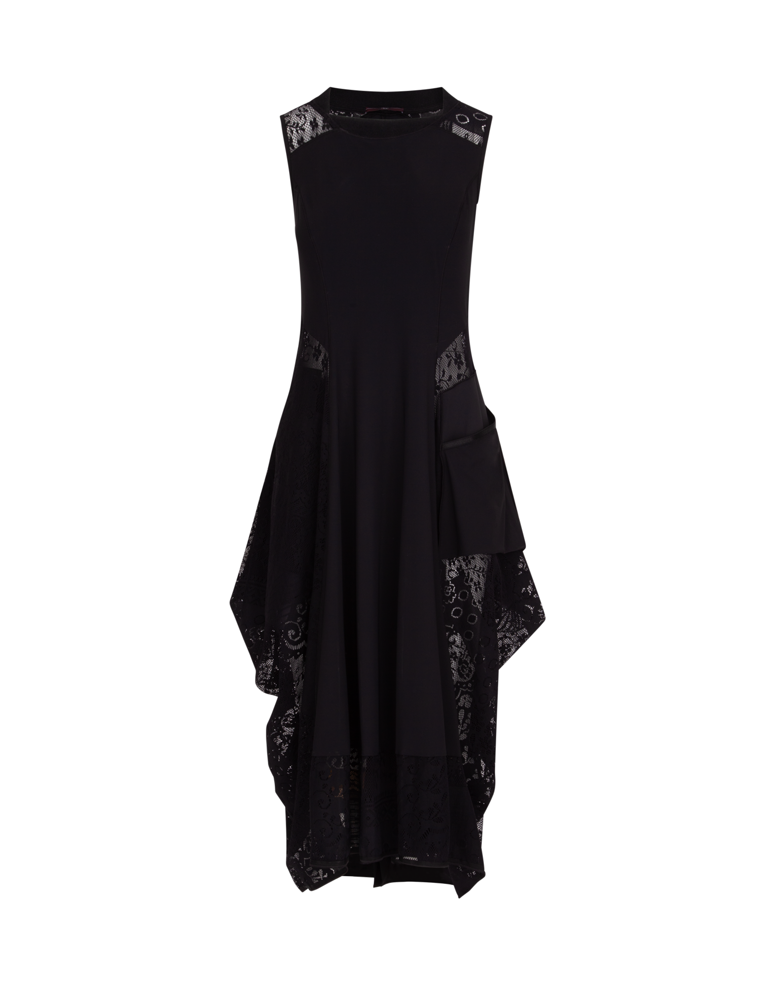 Favour Black Lace Assymetric Dress