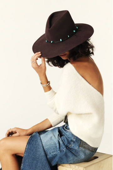 Brown Hat Wide-Brimmed Hat