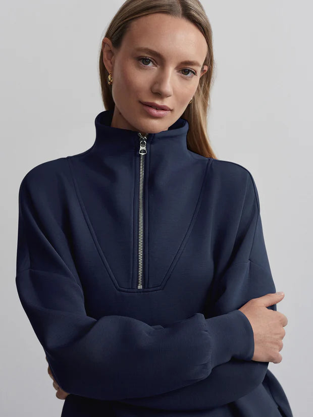 Hawley Half Zip Blue Sweater