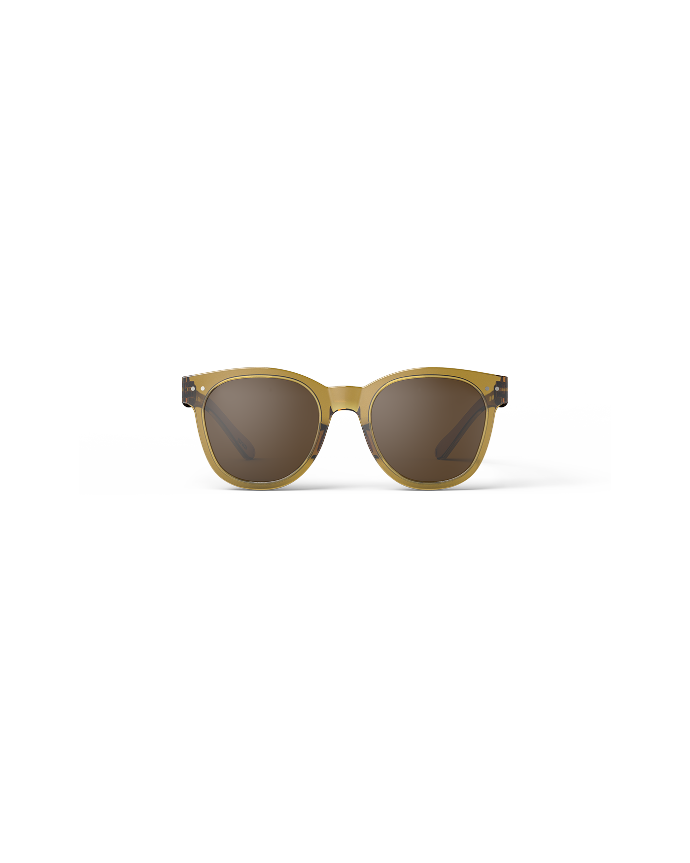 Oversized Golden Green Trapeze Sunglasses