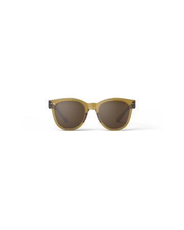 Oversized Golden Green Trapeze Sunglasses