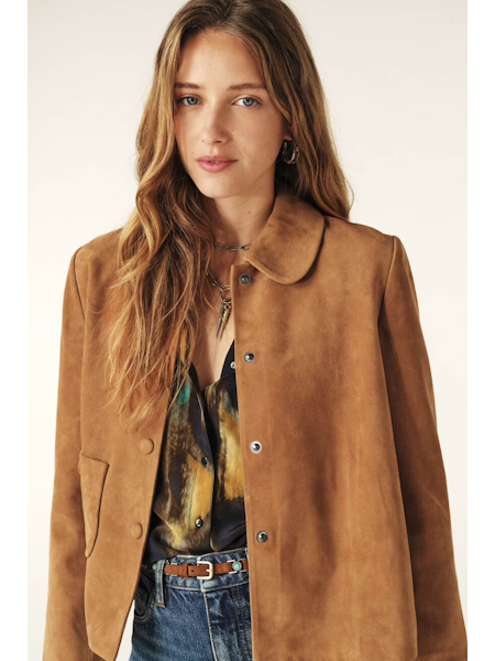 Mila Camel Suede Jacket