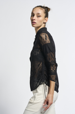 Pronounce Black Lace Shirt