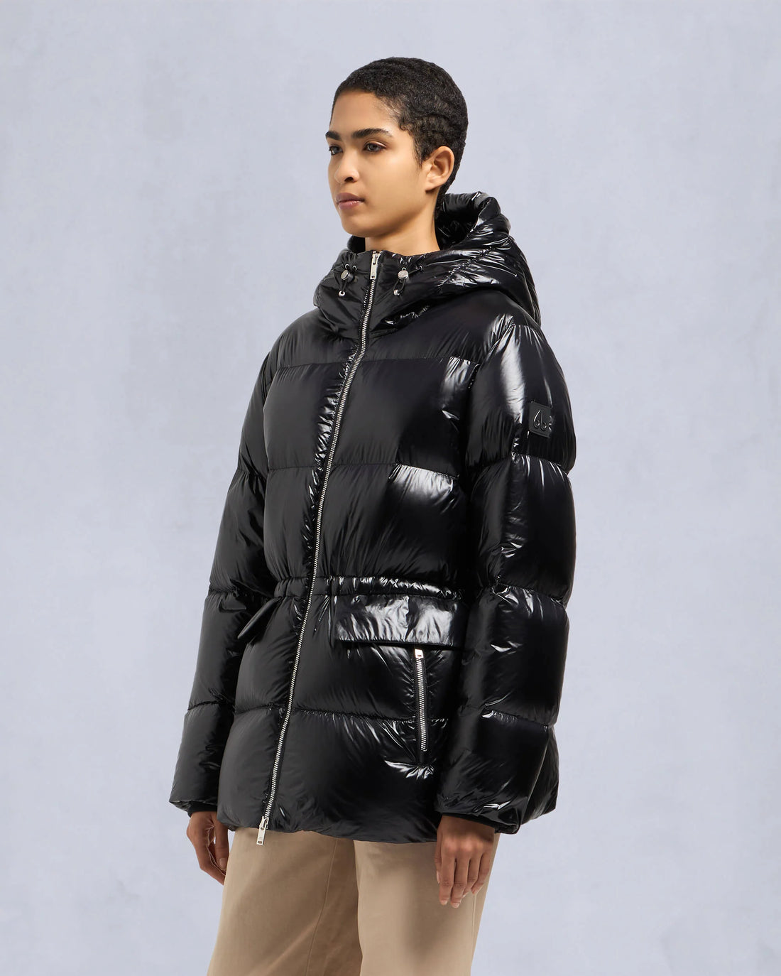 Whitney Shiny Black 3Q Puffer Coat