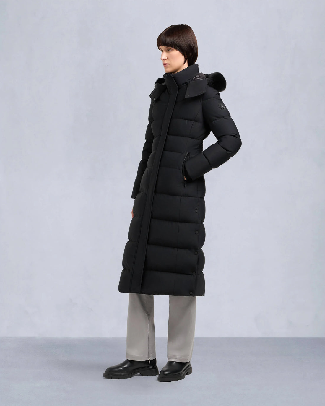 Jocado Shearling Long Parka Black