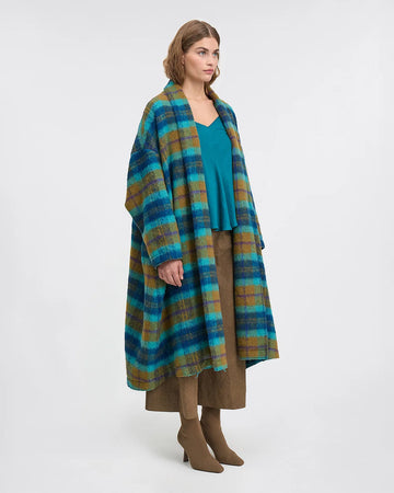 Herry Tartan Wool Mix Coat