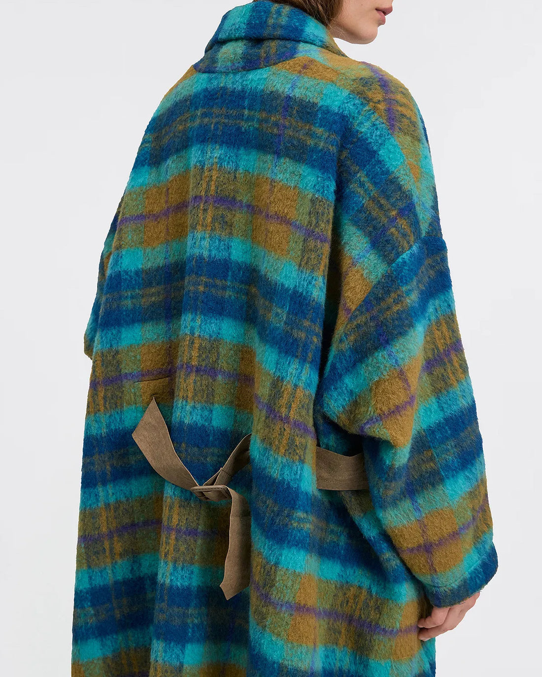 Herry Tartan Wool Mix Coat