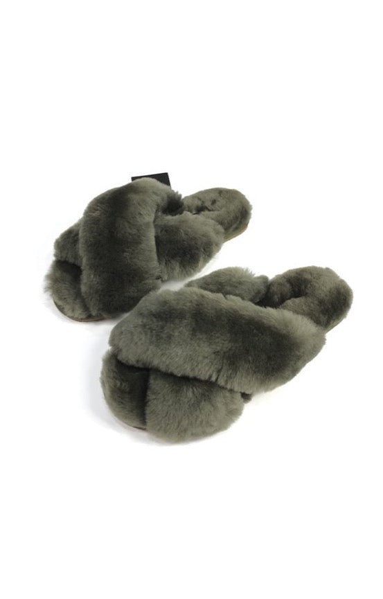 Green sales cross slippers