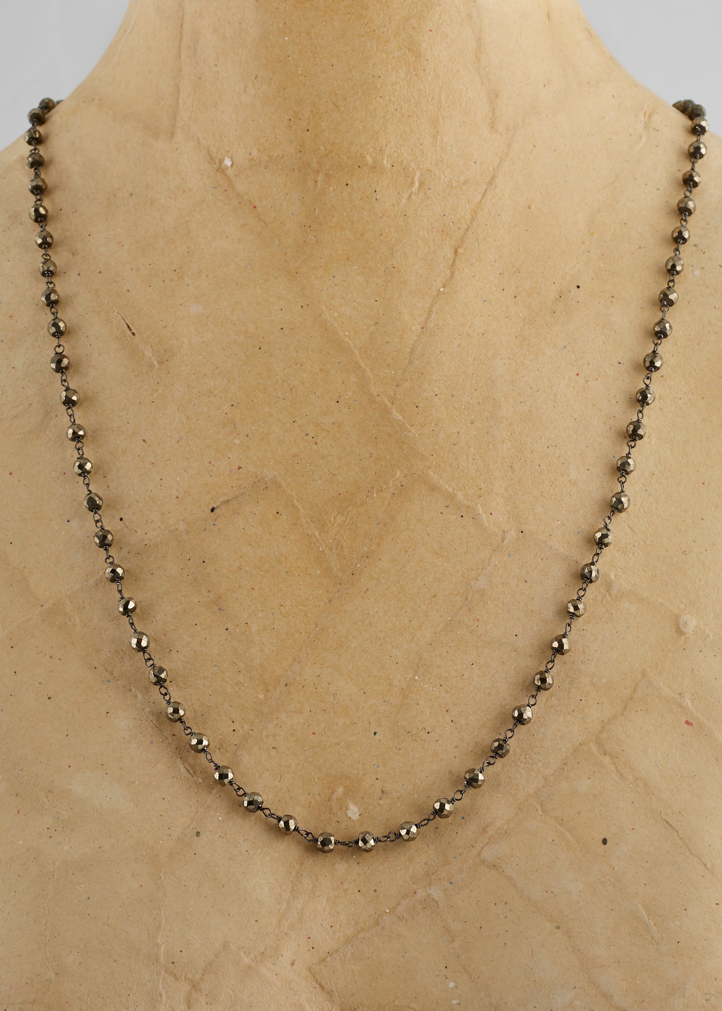 Pyrite Rosario Stone Necklace | Jessimara London